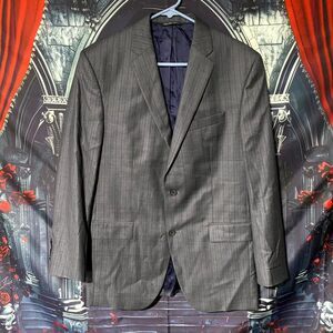 Loro Piana Blazer Coat Men's 40 Gray Wool Pinstriped Single Breasted Notch Lapel